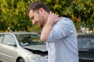 Man with a bodily injury after a car accident